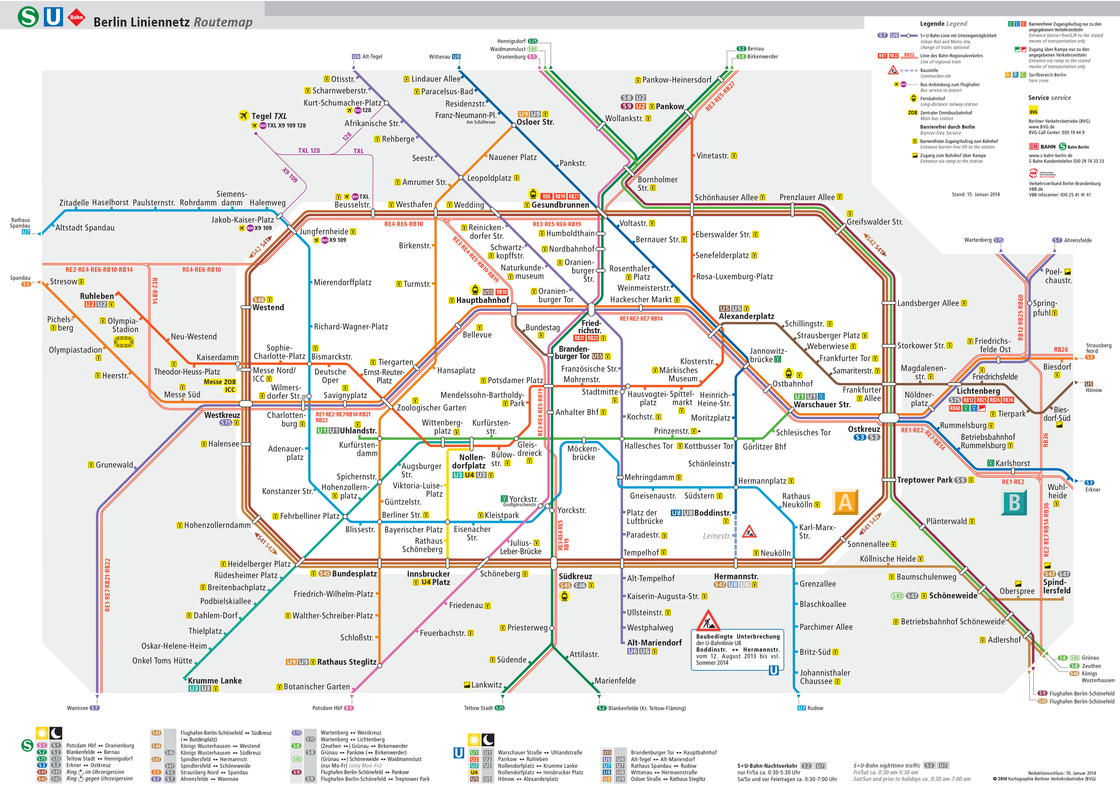 U bahn netzplan und karte von Berlin stationen und linien