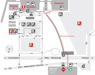 Karte, plan und terminalplan von Berlin Schonefeld (SXF)