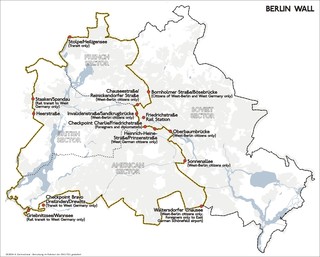 Plan der berliner mauer mit tÃ¼ren