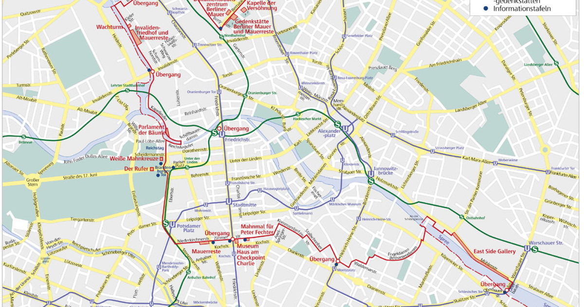 Karte und plan von der lage der Berliner mauer