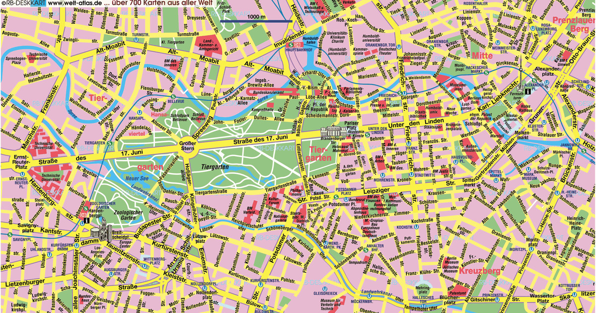 Touristischen Karte Von Berlin Sehenswurdigkeiten Und Touren
